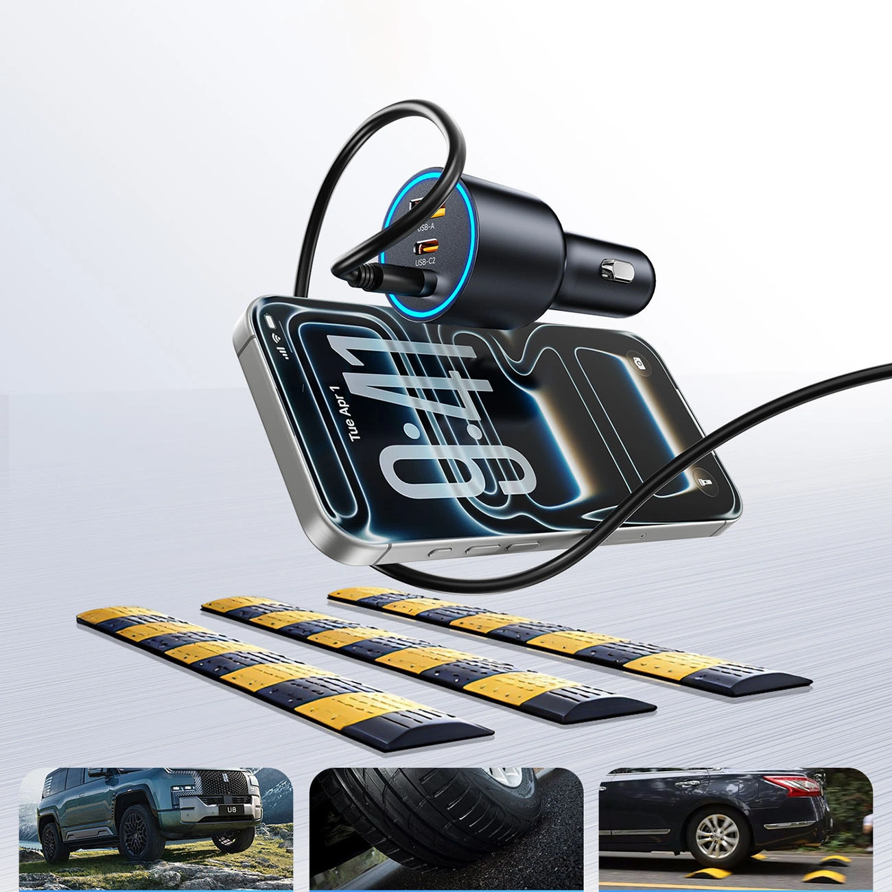 Φορτιστής Αυτοκινήτου Orico HyperDrive, 165W, 5A, 1 x USB-A - 2 x USB-C, Μαύρο