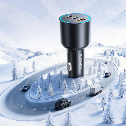 Φορτιστής Αυτοκινήτου Orico HyperDrive, 165W, 5A, 1 x USB-A - 2 x USB-C, Μαύρο