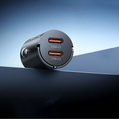 Orico MiniRing Car Charger, 30W, 3A, 2 x USB-C, Black