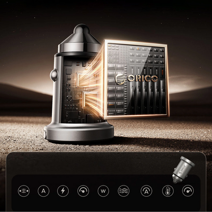 Φορτιστής Αυτοκινήτου Orico MiniRing Pro, 45W, 3A, 1 x USB-A - 1 x USB-C, Ασημί