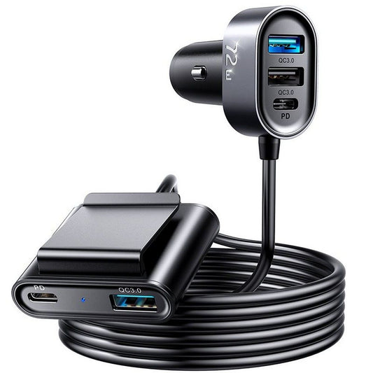 Φορτιστής Αυτοκινήτου Joyroom JR-CL05, 72W, 3A, 2 x USB-C - 3 x USB-A, Μαύρο