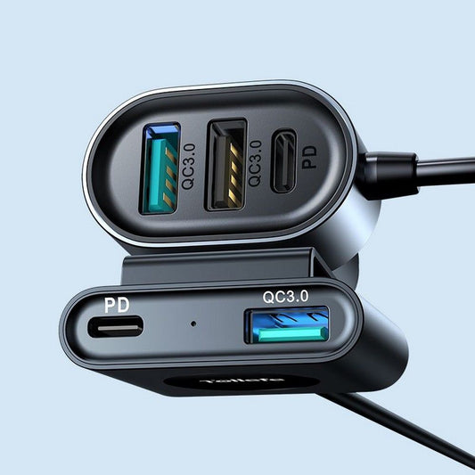 Φορτιστής Αυτοκινήτου Joyroom JR-CL05, 72W, 3A, 2 x USB-C - 3 x USB-A, Μαύρο