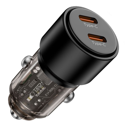 Tech-Protect CC03 Car Charger, 100W, 3.25A, 2 x USB-C, Black