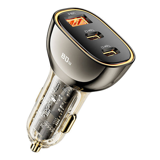 Toocki Φορτιστής αυτοκινήτου 2C+A, 80W, 3A, 1 x USB-A - 2 x USB-C, Μαύρο TCC2C 1A-XF01 TCC2C 1A-XF01