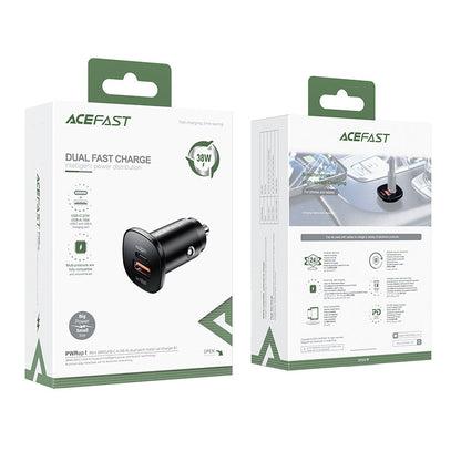 Φορτιστής Αυτοκινήτου Acefast B1, 38W, 3A, 1 x USB-A - 1 x USB-C, Μαύρος