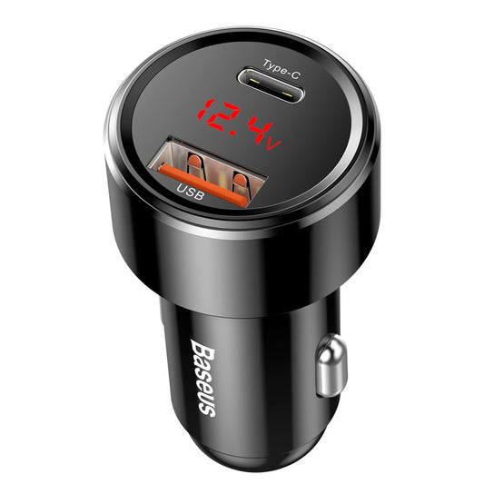 Φορτιστής αυτοκινήτου Baseus Magic Display Series, 45W, 6A, 1 x USB-A - 1 x USB-C, Μαύρο CCMLC20C-01