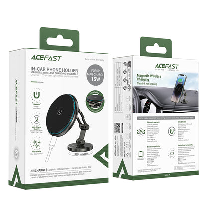 Ασύρματος Φορτιστής Αυτοκινήτου Acefast D30, 15W, 1.67A, Μαύρο