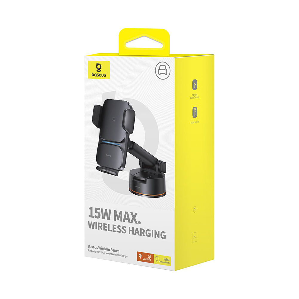 Baseus Wisdom Dash Wireless Car Charger, 15W, 1.67A, Black C40344901113-Z1