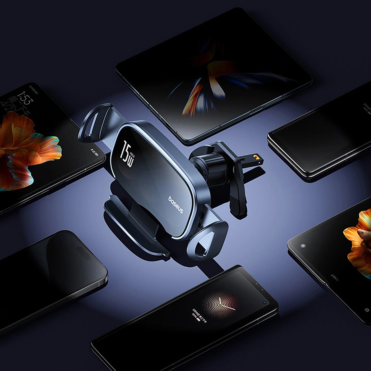 Φορτιστής Αυτοκινήτου Ασύρματος Baseus LightChaser, 15W, 1.67A, Μαύρο, Επανασυσκευασμένο C40355901111-00