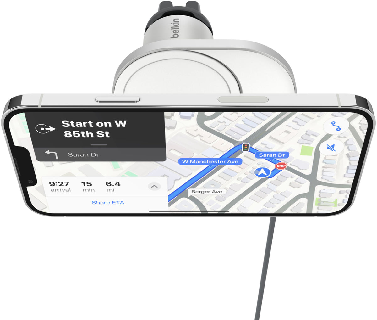 Ασύρματος Φορτιστής Αυτοκινήτου Belkin BoostCharge Pro, 15W, 1.67A, Λευκός WIC008btGR-V2