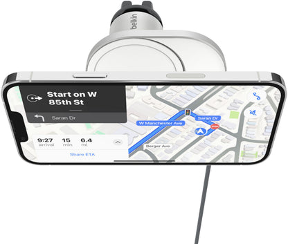 Ασύρματος Φορτιστής Αυτοκινήτου Belkin BoostCharge Pro, 15W, 1.67A, Λευκός WIC008btGR-V2