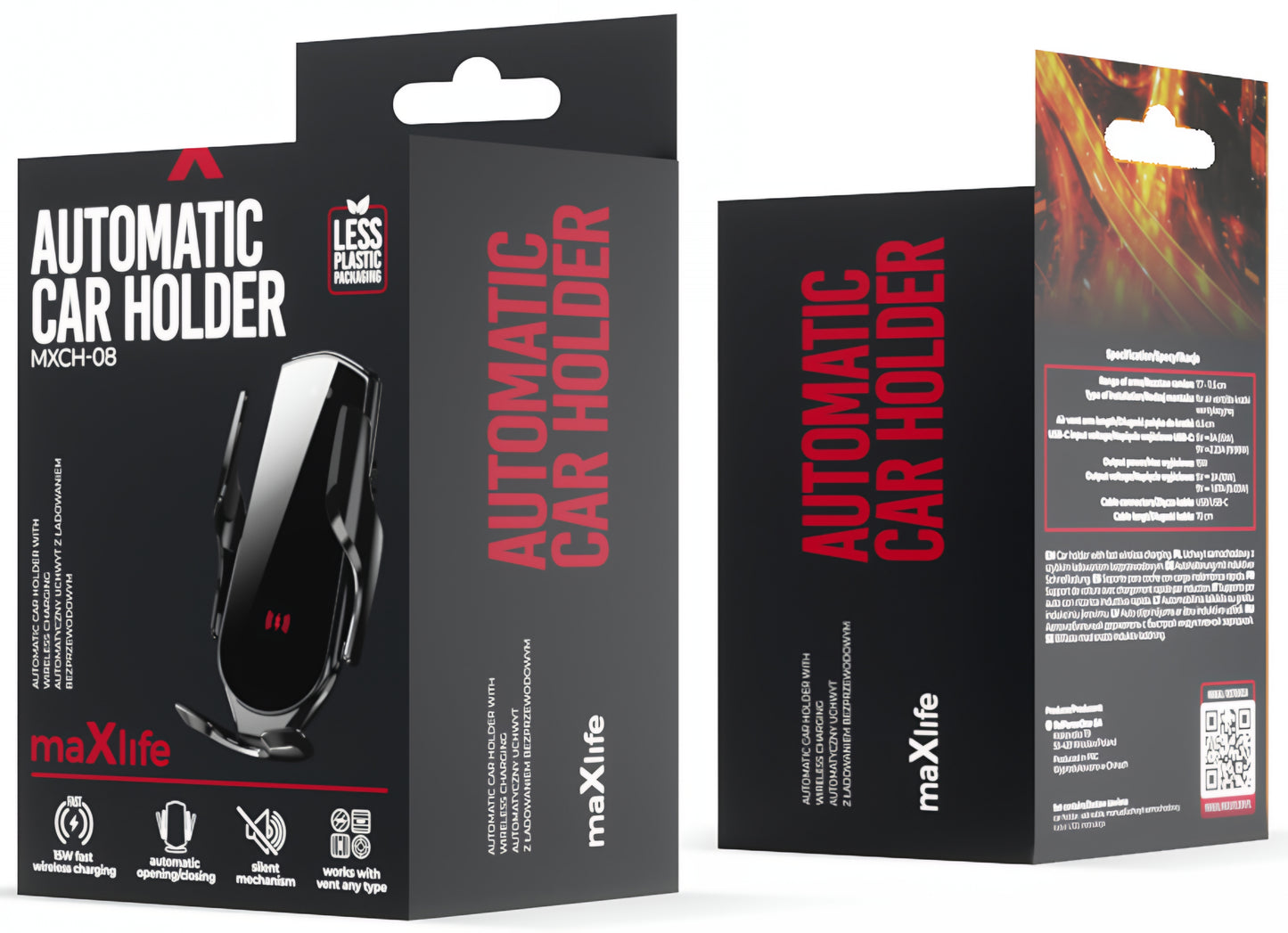 Ασύρματος Φορτιστής Αυτοκινήτου MaXlife MXCH-08, 15W, 1.67A, Μαύρο