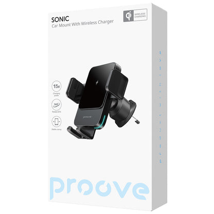Ασύρματος Φορτιστής Αυτοκινήτου Proove Sonic, 15W, 1.67A, Γκρι WHSN15002001