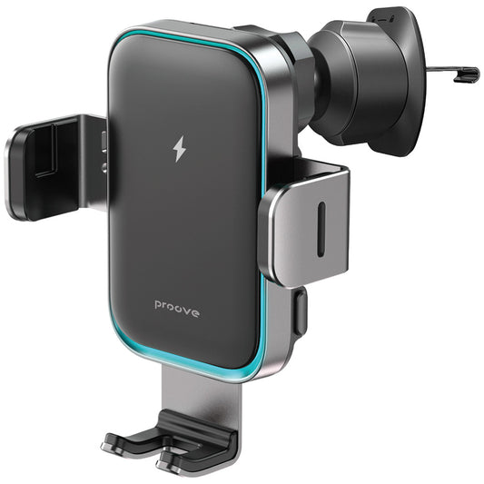 Ασύρματος Φορτιστής Αυτοκινήτου Proove Triple Clamp Pro, 15W, 1.67A, Γκρι WHTP15010004