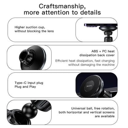 Ασύρματος Φορτιστής Αυτοκινήτου Yesido C190, 15W, 1.67A, Μαύρο