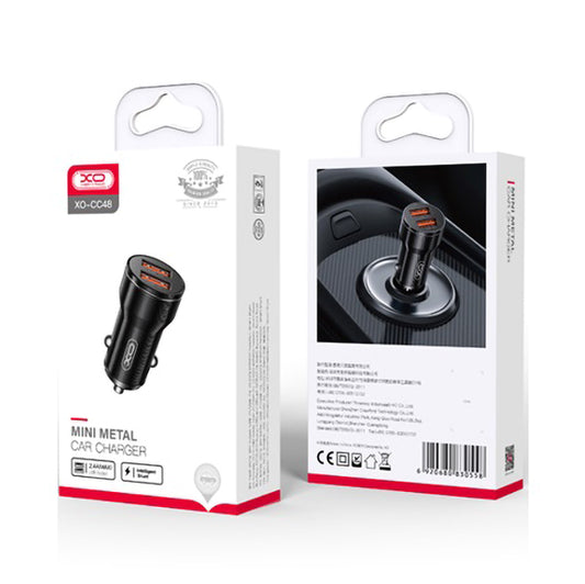 Φορτιστής Αυτοκινήτου XO Design CC48, 12W, 2.4A, Μαύρο