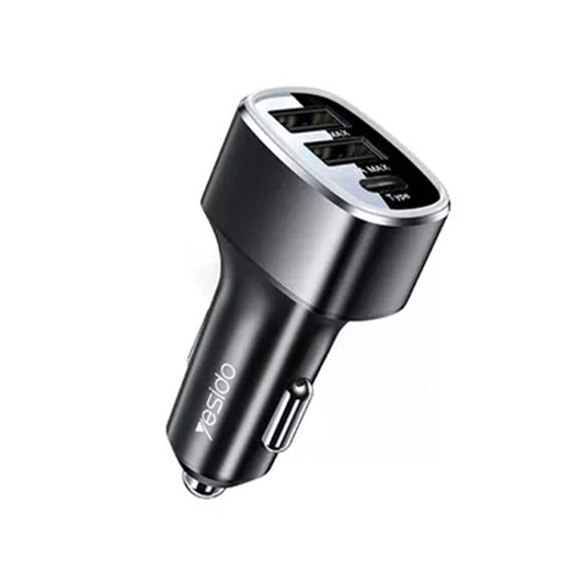 Φορτιστής Αυτοκινήτου Yesido Y47, 49W, 3A, 2 x USB-A - 1 x USB-C, Μαύρο