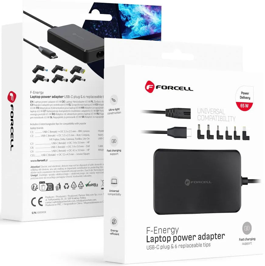 Forcell F-Energy E856 Charger, 65W, Black