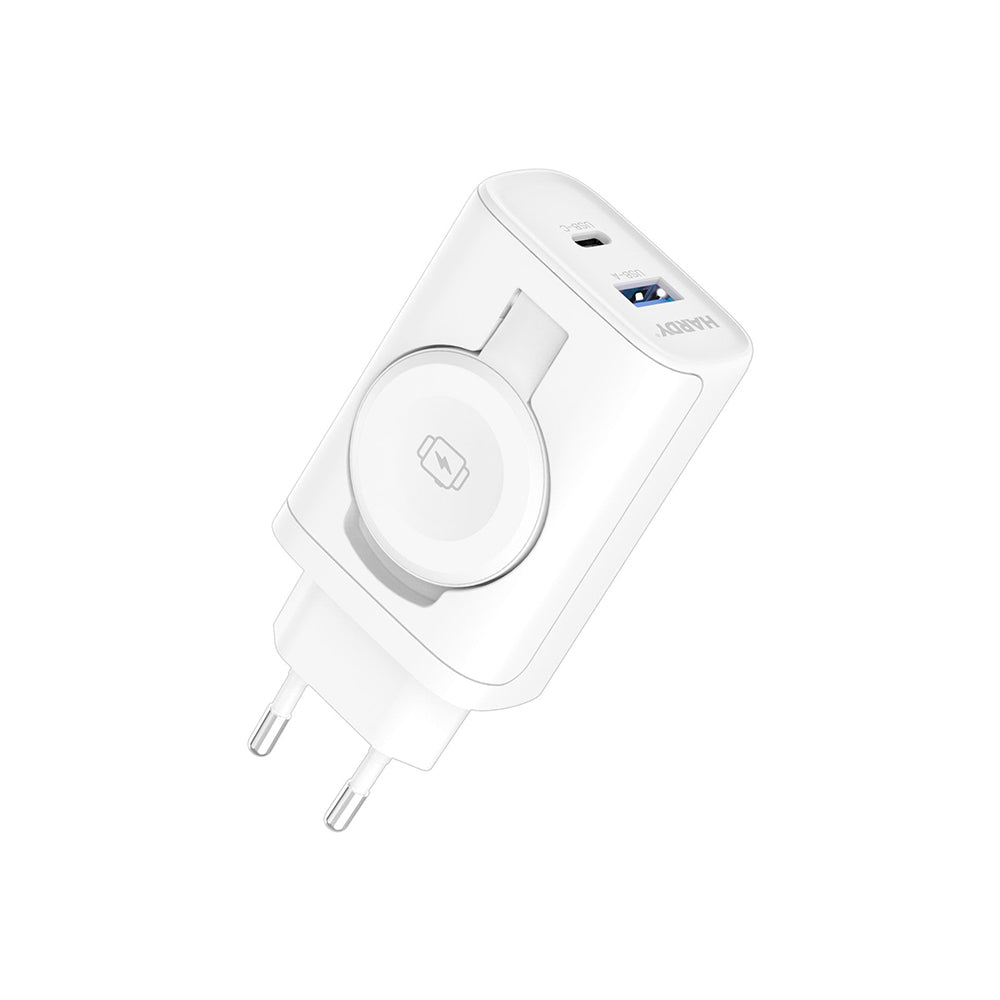 Φορτιστής Δικτύου 3MK Hardy 2in1, 33W, 3A, 1 x USB-A - 1 x USB-C, Λευκό