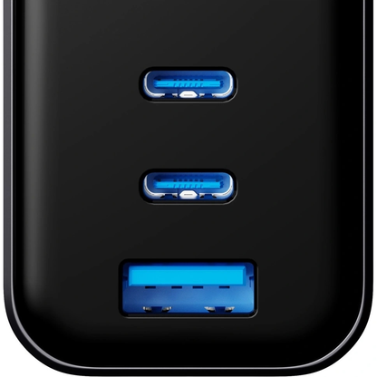 Φορτιστής Δικτύου 3MK InCharge Lumin Display, 67W, 5A, 1 x USB-A - 2 x USB-C, Μαύρο