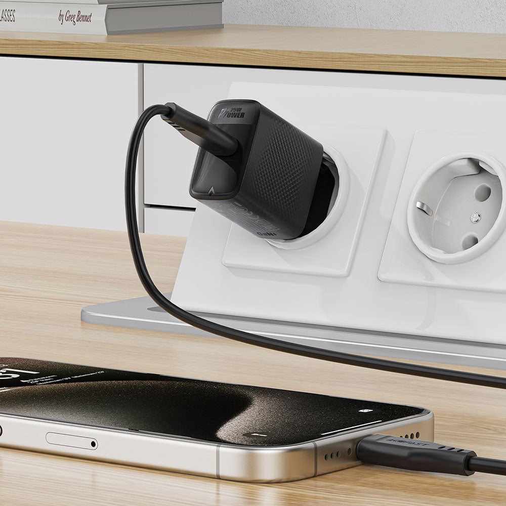 Acefast A104 Network Charger, 25W, 3A, 1 x USB-C, Black