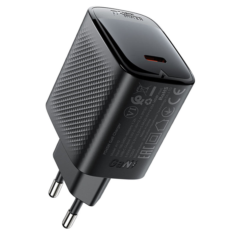 Φορτιστής Δικτύου Acefast A112, 45W, 3A, 1 x USB-C, Μαύρο