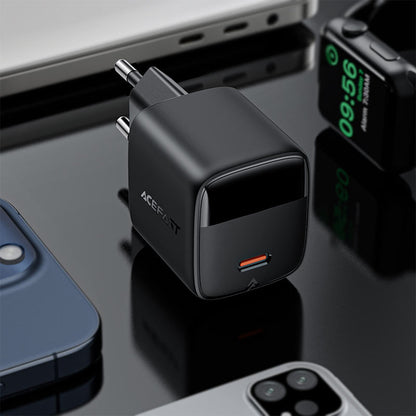 Φορτιστής Δικτύου Acefast A115 Display, 30W, 3A, 1 x USB-C, Μαύρο