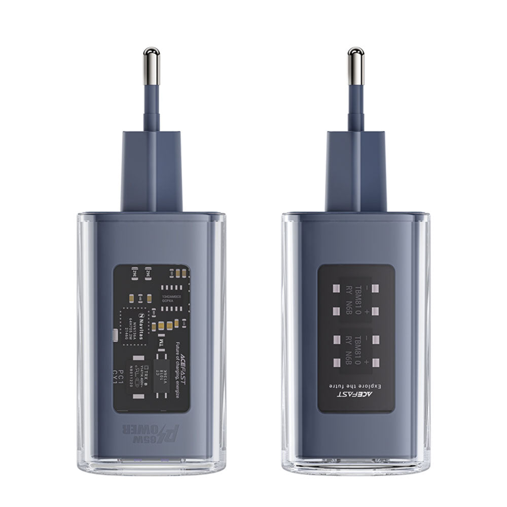 Φορτιστής Δικτύου Acefast A45 Exploration, 65W, 3.25A, 1 x USB-A - 2 x USB-C, Γκρι
