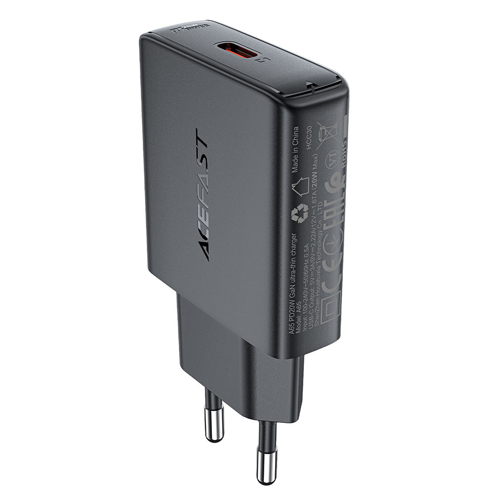 Φορτιστής Δικτύου Acefast A65, 20W, 3A, 1 x USB-C, Μαύρο