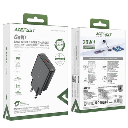 Φορτιστής Δικτύου Acefast A65, 20W, 3A, 1 x USB-C, Μαύρο