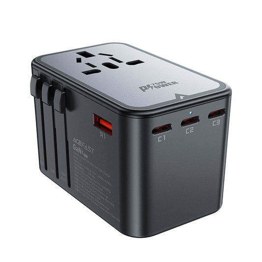Φορτιστής Δικτύου Acefast Travel Z1, 75W, 3.35A, 2 x USB-A - 3 x USB-C, Μαύρο