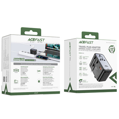 Φορτιστής Δικτύου Acefast Travel Z1, 75W, 3.35A, 2 x USB-A - 3 x USB-C, Μαύρο