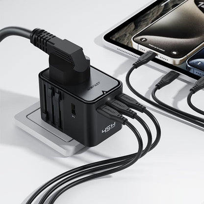 Φορτιστής Δικτύου Acefast Z8 Travel, 45W, 3A, 2 x USB-A - 3 x USB-C, Μαύρος