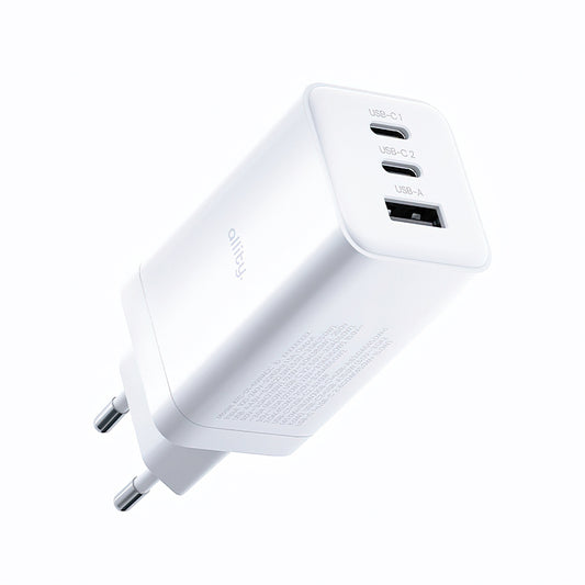 Φορτιστής Δικτύου Allity. ATC-01-65WACC Fast, 65W, 3.25A, 1 x USB-A - 2 x USB-C, Λευκό