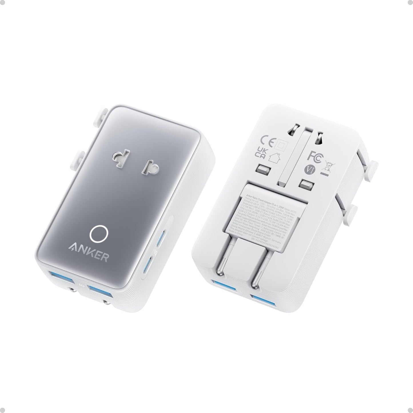 Φορτιστής Δικτύου Anker Nano Travel, 20W, 3A, 2 x USB-A - 2 x USB-C, Λευκό A9215H21