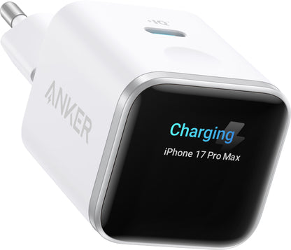 Anker Nano Display Wall Charger, 45W, 3A, 1 x USB-C, White A121DG21