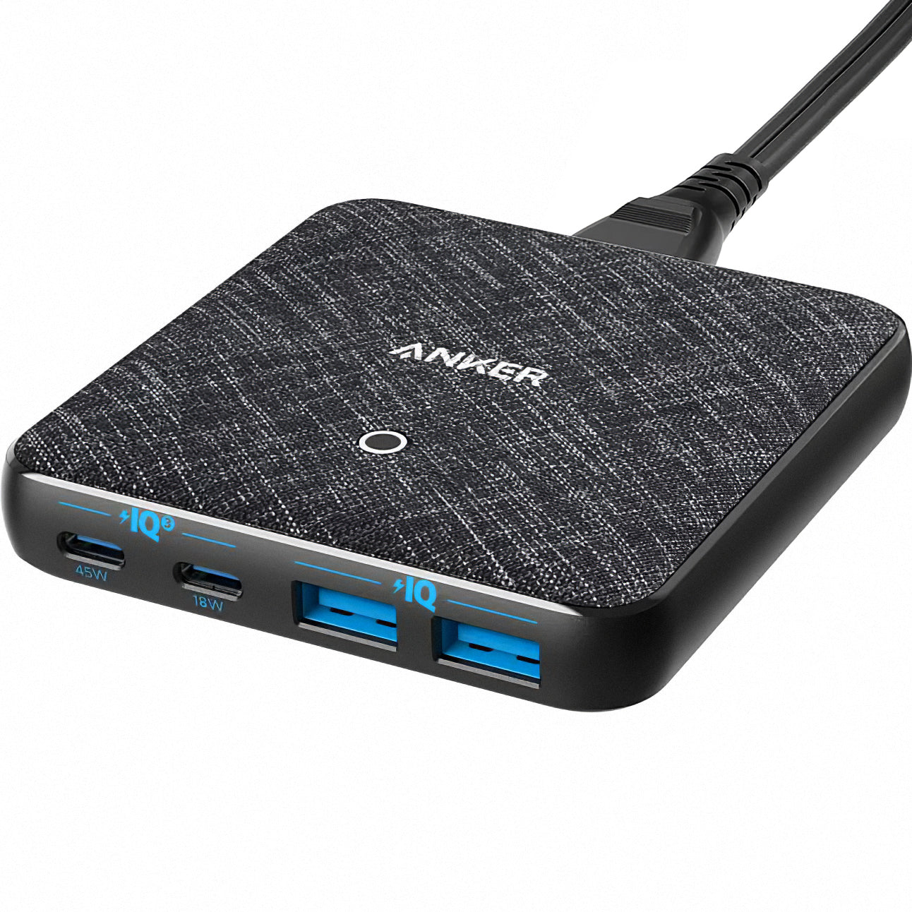 Φορτιστής Βάσης Anker PowerPort Atom III, 65W, 3A, 2 x USB-A - 2 x USB-C, Μαύρος A2046G12