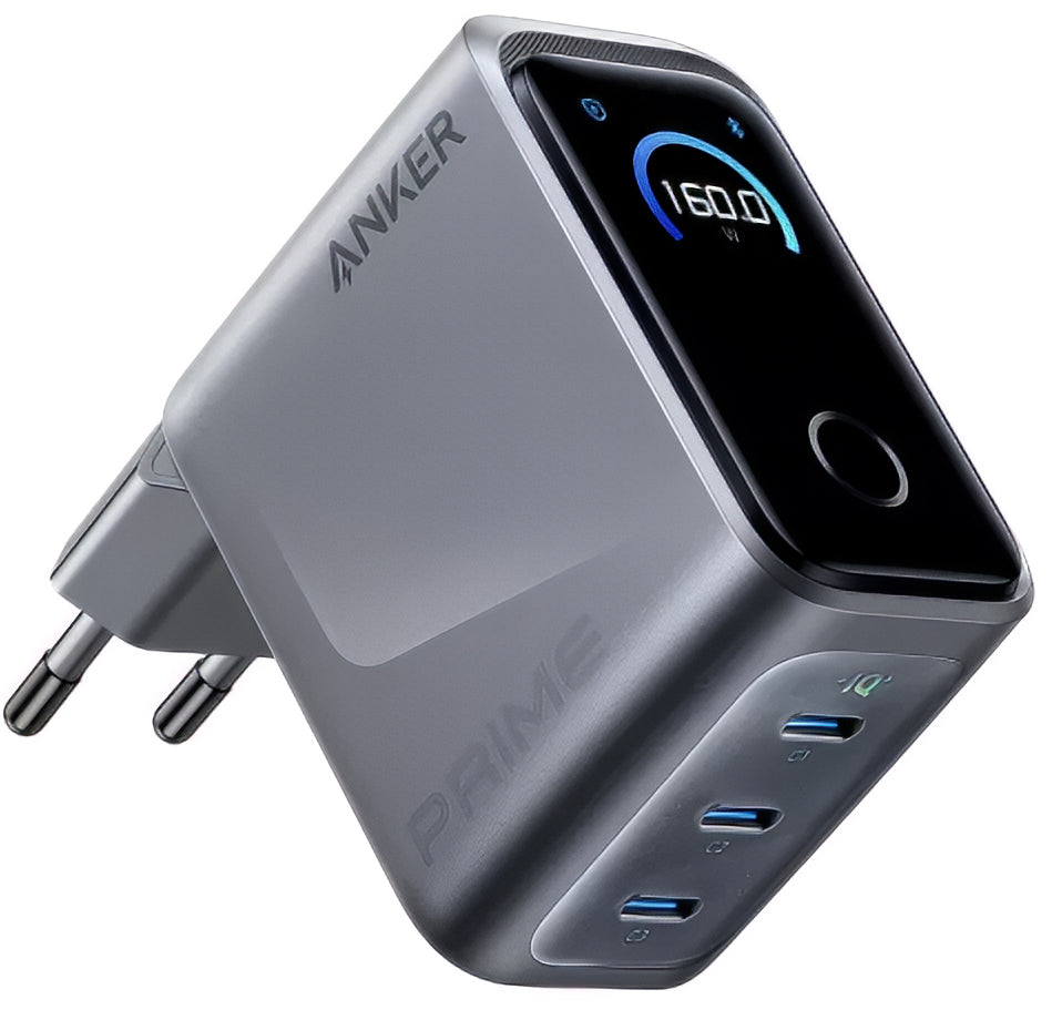 Φορτιστής Δικτύου Anker Prime, 160W, 5.36A, 3 x USB-C, Γκρι A2687341