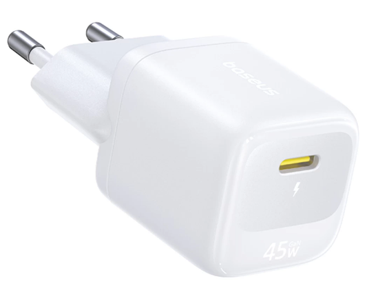 Φορτιστής πρίζας Baseus EnerFill FN22, 45W, 3A, 1 x USB-C, Λευκό E0123301