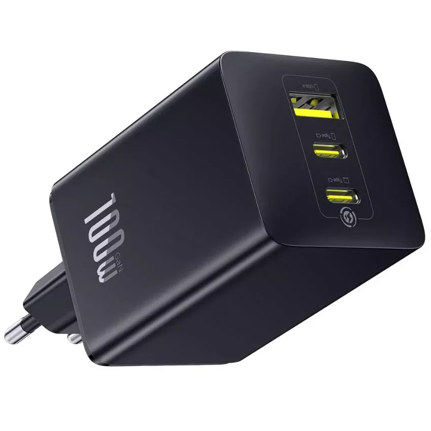 Φορτιστής Δικτύου Baseus EnerFill FE11, 100W, 5A, 1 x USB-A - 2 x USB-C, Γκρι P10182102123