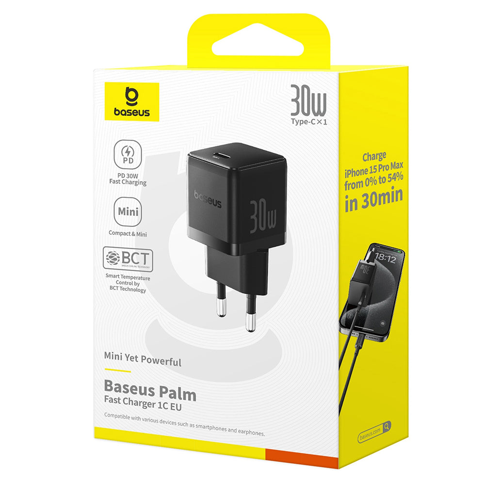 Baseus Palm Network Charger, 30W, 3A, 1 x USB-C, Black P10111605113-00