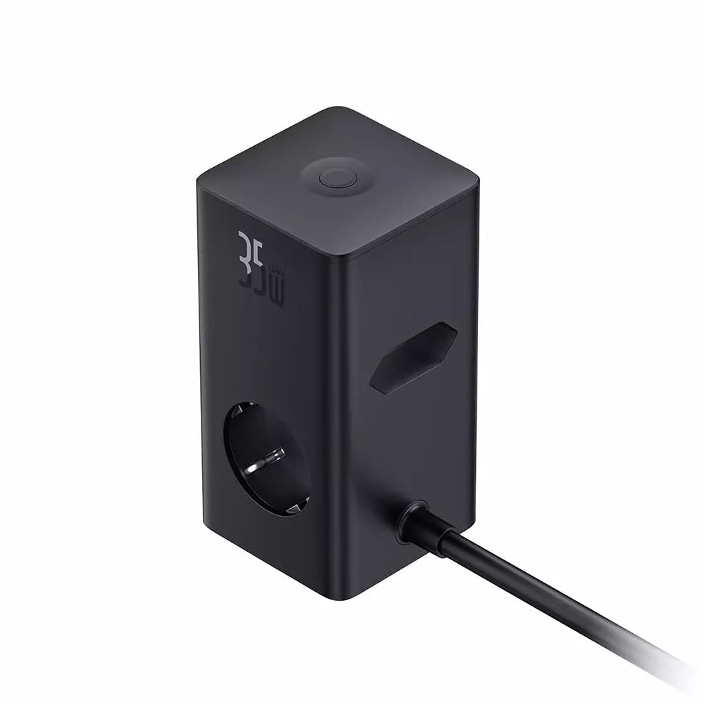 Φορτιστής Δικτύου Baseus PowerCombo, 35W, 5A, 2 x USB-A - 2 x USB-C - 3 x Schuko, Μαύρο, Επανασυσκευασμένο E00023606113-00