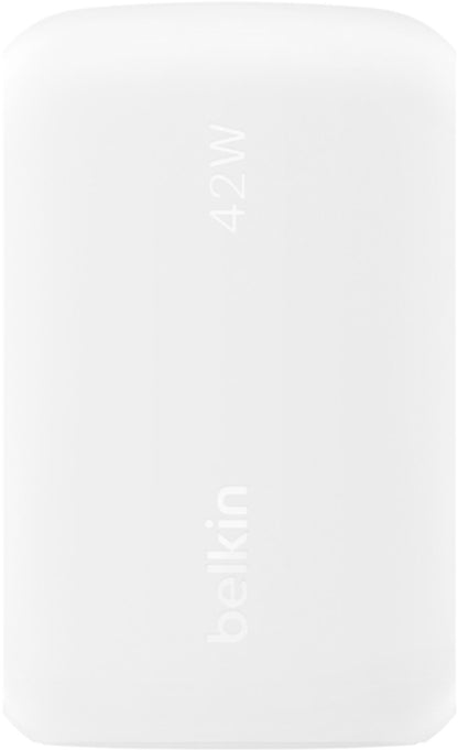 Belkin BoostCharge Dual Wall Charger, 42W, 3A, 1 x USB-A - 1 x USB-C, White WCB009vfWH
