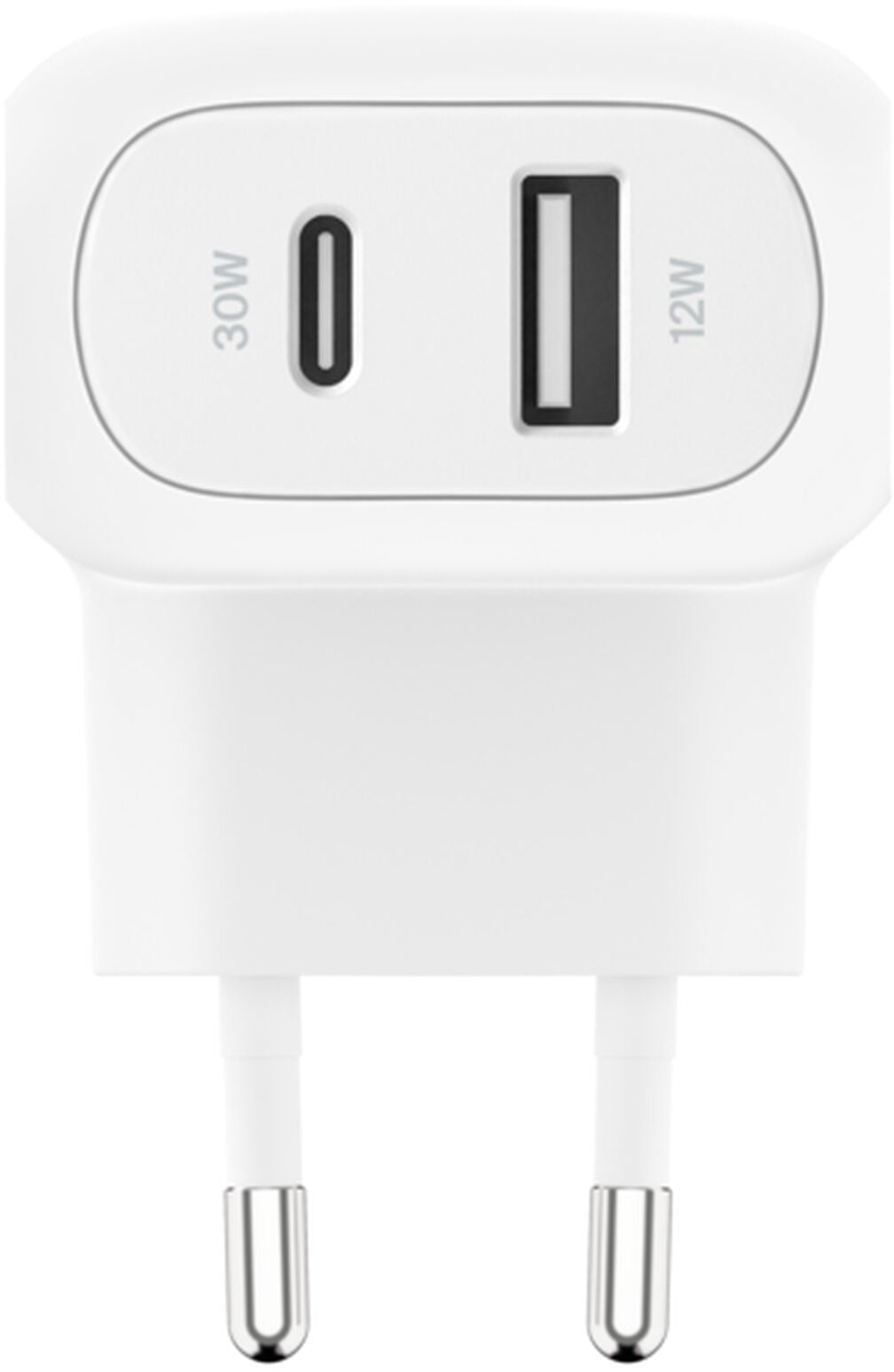 Belkin BoostCharge Dual Wall Charger, 42W, 3A, 1 x USB-A - 1 x USB-C, White WCB009vfWH