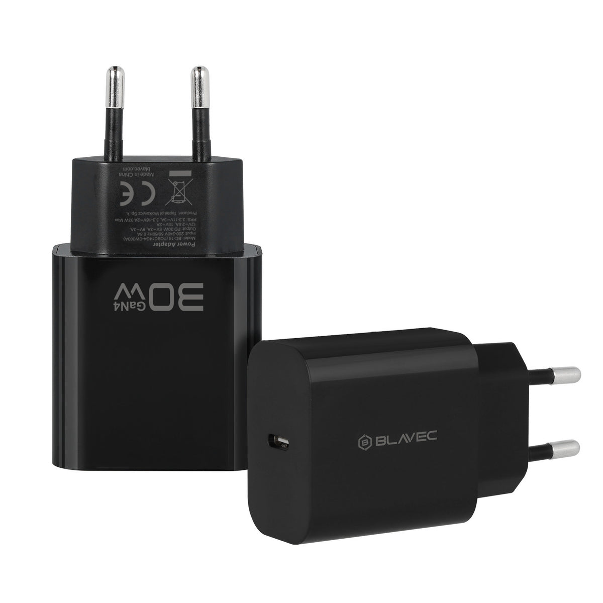 Φορτιστής πρίζας Blavec BC-14, 30W, 3A, 1 x USB-C, Μαύρος