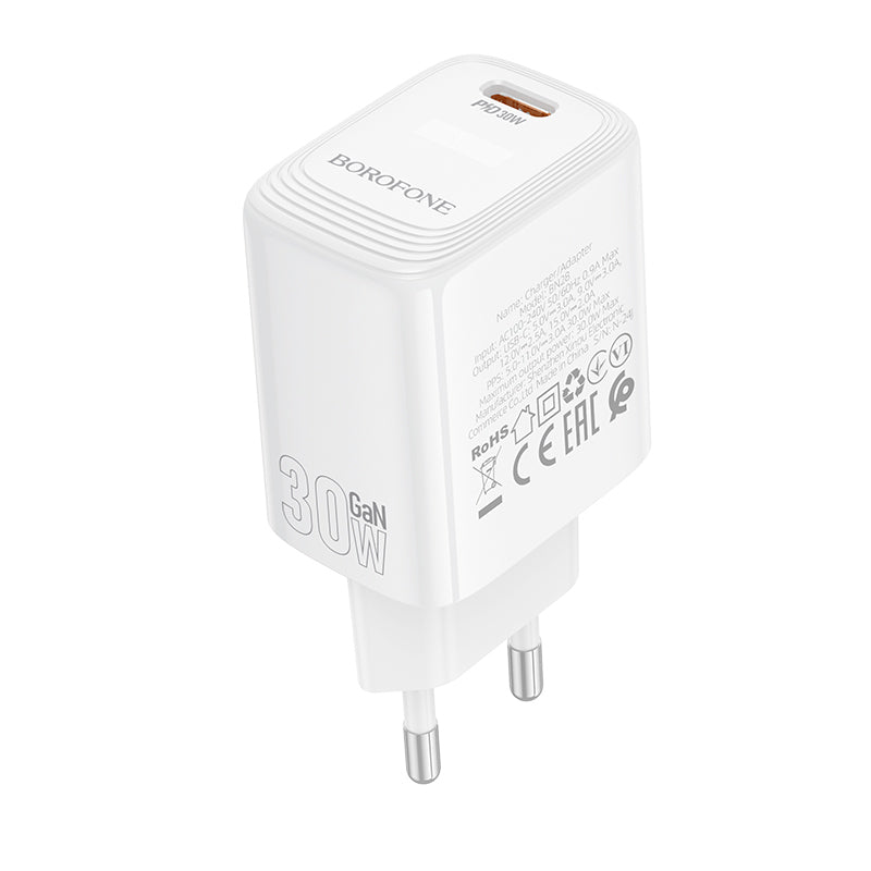 Φορτιστής Δικτύου Borofone BN28 Fuente, 30W, 3A, 1 x USB-C, Λευκό