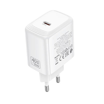 Φορτιστής Δικτύου Borofone BN33 Fuente, 40W, 1 x USB-C, Λευκός