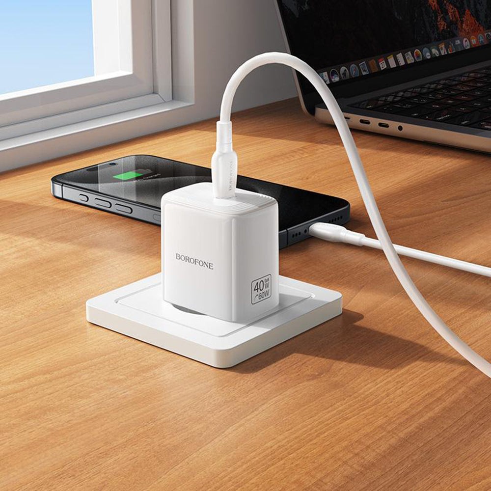 Φορτιστής Δικτύου Borofone BN33 Fuente, 40W, 1 x USB-C, Λευκός