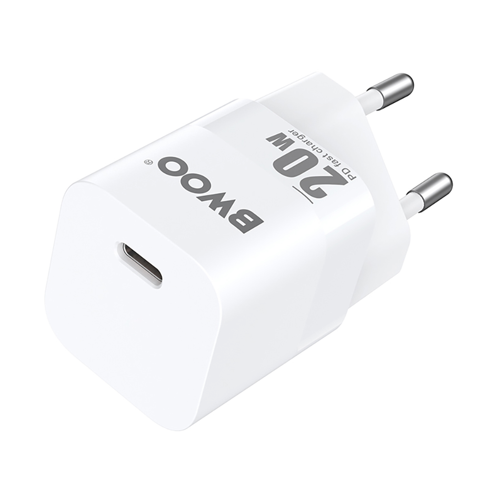 Φορτιστής Δικτύου BWOO CDA155, 20W, 3A, 1 x USB-C, Λευκός