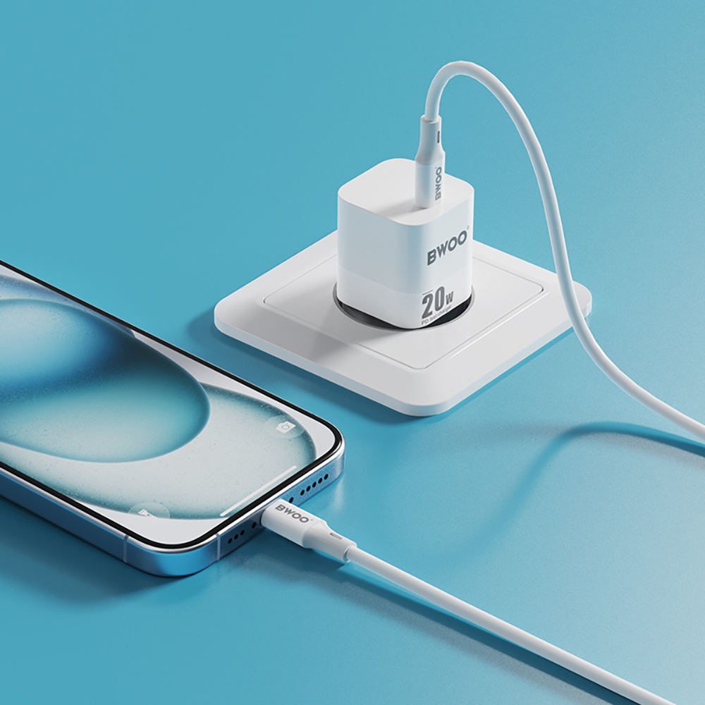 Φορτιστής Δικτύου BWOO CDA155, 20W, 3A, 1 x USB-C, Λευκός